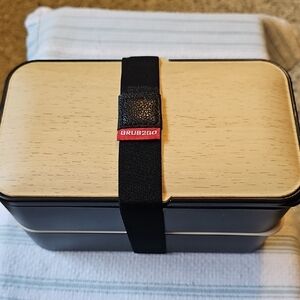 Grub2Go Black and Wood Bento Box.